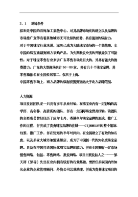筹建成立首饰公司项目投资立项申报材料